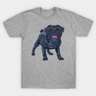 Black pug Dog T-Shirt